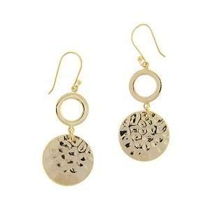   Silver Gold Plated Geometric Hammered Hanging Earrings Jewelry