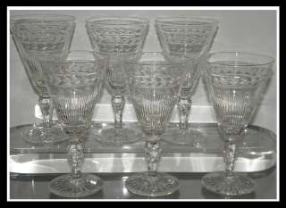   Set of 6 Signed Edinburgh Crystal Wine Stems Water Goblets NR  