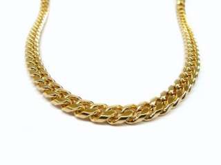 14K GOLD PLATED FINISH MAIMI CUBAN LINK CHAIN 36 LONG 6MM WIDE FRANCO 