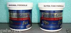 QUICK GLO CHROME CLEANER BOTH ORG & ULTRA BIKES CYCLES  