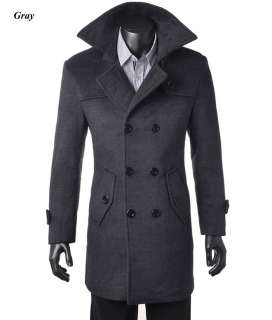  Coat Winter Trench Coat Outear Overcoat Long Jacket Black Gray  
