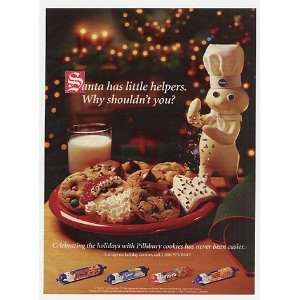 1996 Pillsbury Doughboy Christmas Cookies Santa Helper Print Ad 