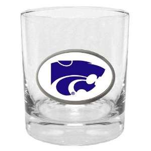  Kansas State Wildcats NCAA Team Logo Double Rocks Glass 