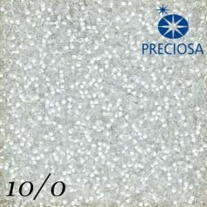   Preciosa 50 Grams (1,8 Ounce) Transparent White Lined 10/0 (2,2 2,4mm