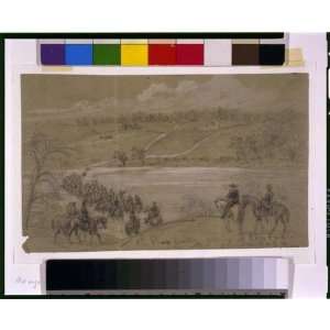  Drawing 8th Penn Cavalry, crossing at Elys Ford, before 