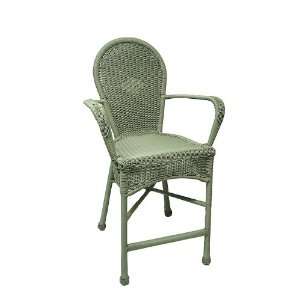  47 Sage Green Resin Wicker Pub Chair #KLY10308SG GD 