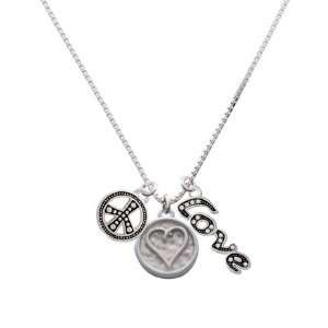   Outline   Round Seal, Peace, Love Charm Necklace [Jewelry] Jewelry
