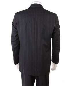 Louis DellOlio Mens 3 Btn Pinstripe Wool Suit  