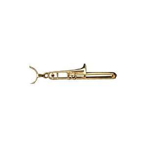 Trombone Necklace   Gold Musical Instruments