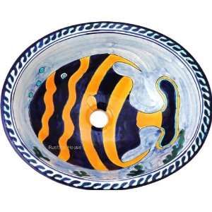    Mexican Ceramic Hand Painted Bathroom Sink 