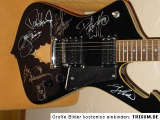 KISS Ibanez Guitar Signed by NINE Members LOA JSA Gene Simmons Ace 