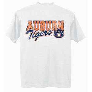 Auburn University Tigers AU NCAA White Short Sleeve T Shirt Medium