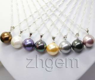 wholesale lot 8pcs color mother of pearl shell round beads pendant 
