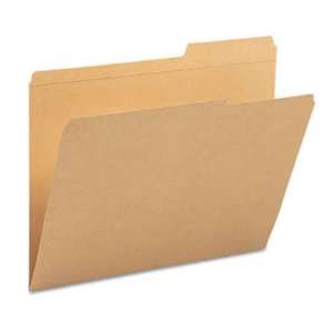   Folders, 2/5 Cut Right, Reinforced Top Tab, Letter, Brown, 100/Box