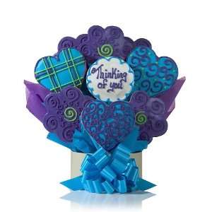 Thinking of You Hearts and Flowers Personalized Cookie Bouquet  