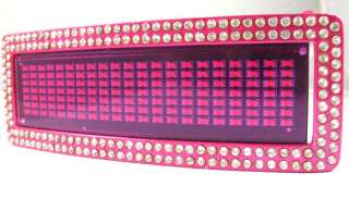 LED Scrolling Name Belt Buckle Rhinestone w/Belt Pink  