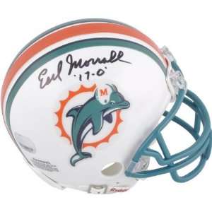   Morrall Miami Dolphins Autographed Mini Helmet with 17 0 Inscription