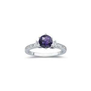  0.66 Cts Diamond & 0.85 Cts Amethyst Ring in 18K White 