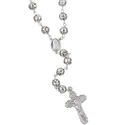 Sterling Silver 32 inch Rosary Necklace  