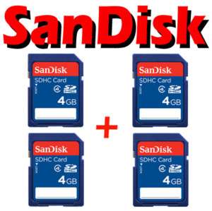 Lot 4 SanDisk 4GB 4G Standard SD SDHC Card Class4 16GB  