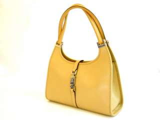 USED Gucci Beige Leather Handbag 100% Authentic  Japan 
