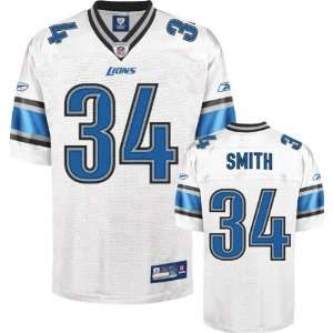  Kevin Smith Jersey Reebok Authentic White #34 Detroit Lions 