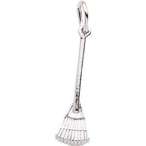  Rembrandt Charms Fan Rake Charm, Sterling Silver Jewelry