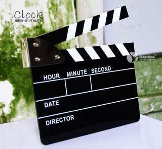 New Movie Film Slate Clapper Director Action Board LED Digital Alarm 