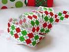 5YDS CHRISTMAS RED LIME GREEN STICHING GROSGRAIN SCRAPBOOKING BOWS 