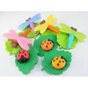    Iwako Erasers dragonfly and Ladybug Insect Set Toys & Games