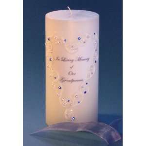   Swarovski Crystal Lace Memorial Candle Heart Design