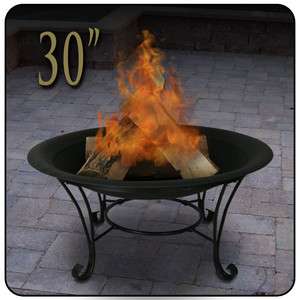 30 Outdoor Fire Pit   Steel Backyard Patio Wood Bowl  