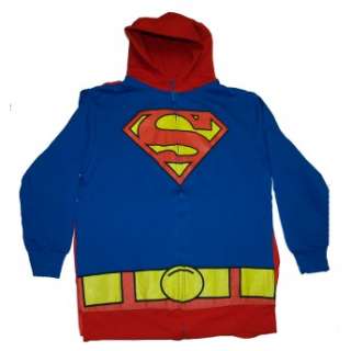 Superman Costume Zip Up Hoodie DC Comics Clark Kent  