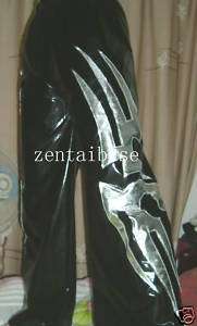lycra spandex zentai wrestling tights/pants black silver axe H505 size 
