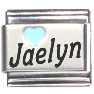 Jaelyn Light Blue Heart Laser Name Italian Charm Link 