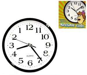 NEW RUNS BACKWARDS novelty WALL CLOCK bar clocks magic  