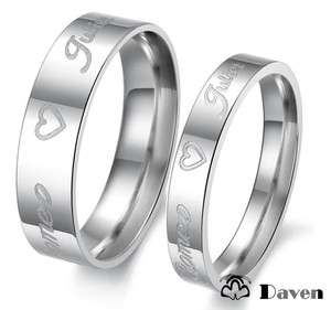 New Titanium Steel His & Her Promise Rings Couple Wedding Bands Many 