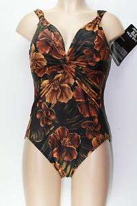 NEW MIRACLESUIT ONE PIECE 1 PC TANK SWIMSUIT SIZE 14  