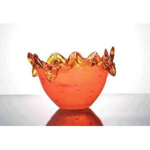  Colored Glass made Fruit Bowl in Chili and Orange Finish 