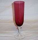 vtg italian murano art glass champagne coupe cranberry one day