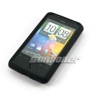 Silicone Case Skin Cover for HTC Aria G9,A6380 +LCD Film . Black 