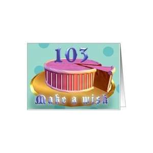   girl cake golden plate 103 years old birthday cake Card Toys & Games