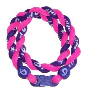  Phiten Custom Tornado Necklace   Purple with Hot Pink 18 