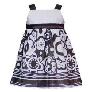   FLORAL STRIPE BORDER Special Occasion Wedding Flower Girl Party Dress
