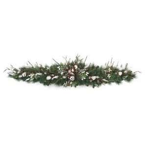  6 Snow Mixed Pine Christmas Mantle Swag