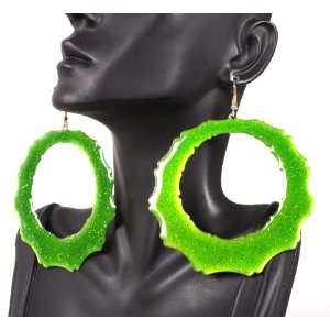  Basketball Wives Green 3 Inch Hoop Earrings Lady Gaga 