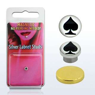 Fake Nose Lip Belly Tragus Tongue Piercing Magnetic Stud Ring   Silver 