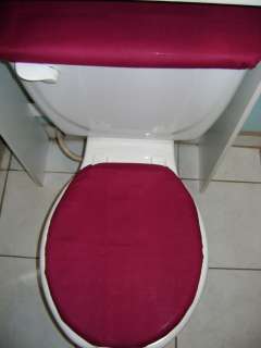 SOLID BURGUNDY Toilet Seat Lid & Tank Cover Set  