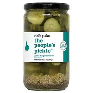 Ricks Picks Pickle Dill Slcd Grlc 24 OZ (Pack of 6)  