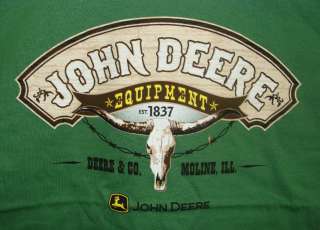 Mens Green John Deere Longhorn T Shirt  